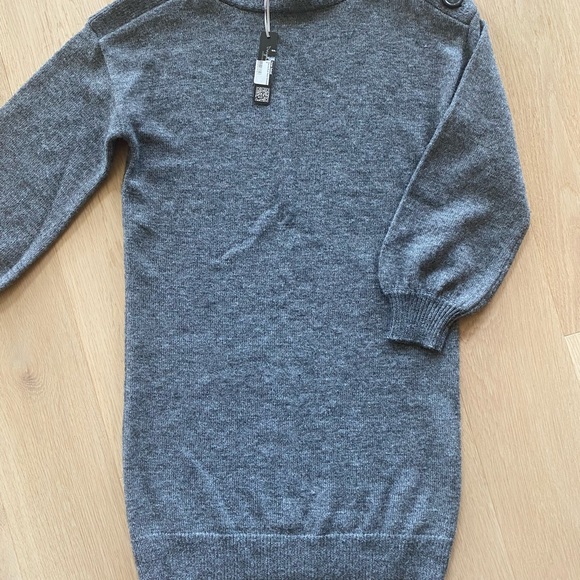 Boat Neck Sweater Dress - Picture 2 of 4